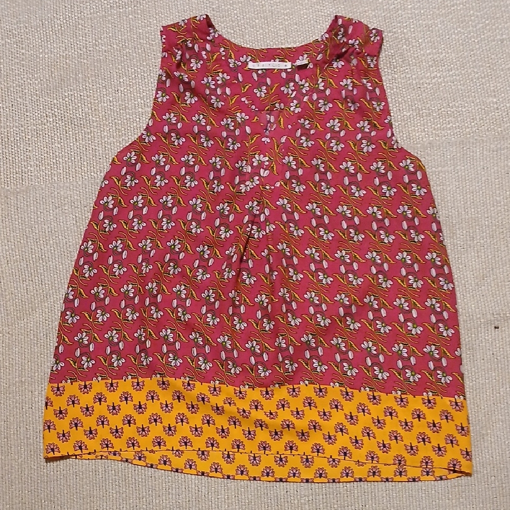 Violet & Claire Women's Floral Tank Top - Pink and Orange